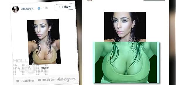  Kim Kardashian BOOBS Burst Out Of Her Top   For cover of NEW SELFIE book